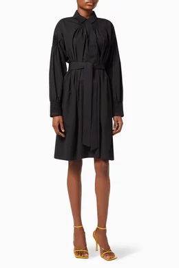 Buy Dries Van Noten Black Darcy Shirt Dress in Cotton for Women