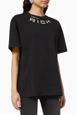 Tシャツ・カットソー Alessandra Rich Ruffled Round Neck T-Shirt Alessandra Rich Ruffled Round Neck T-Shirt Black | T-shirts