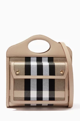 【関税&送料込】Burberry Pocket Min Handbag Ini Coated Canva Burberry // Leather & Canvas Mini Pocket Bag – VSP Consignment