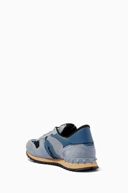 Light Blue Blue Camo Valentino Sneakers Valentino Rockrunner Blue