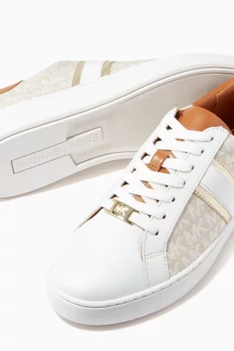 Buy Michael Kors Neutral Keaton Stripe Sneakers in Logo Canvas