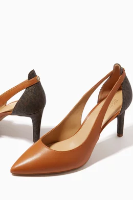 Buy Michael Kors Brown Cersei Flex Pumps in Leather Logo Canvas