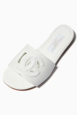 Buy Dolce & Gabbana White DG Millennials Logo Slides in