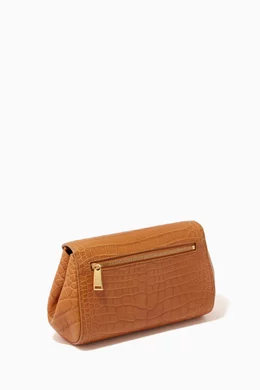 Buy Bottega Veneta Brown The Mini Angle Bag in Crocodile for Women