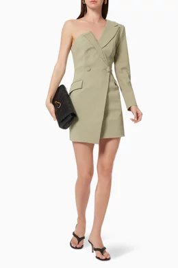 lavish alice green blazer dress LULUSAR FORMALS DIGITAL PRINTED SILK