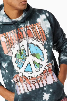 Buy Market Black Peace On Earth Clouds Tie-dye Hoodie in Cotton