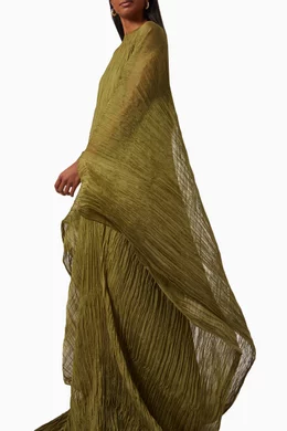 Buy Marmar Halim Green Asymmetric Crinkled Dress for Women Online | Ounass  Kuwait