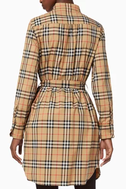 Buy Burberry Neutral Giovanna Shirt Dress in Stretch Cotton for Women Online Ounass Kuwait