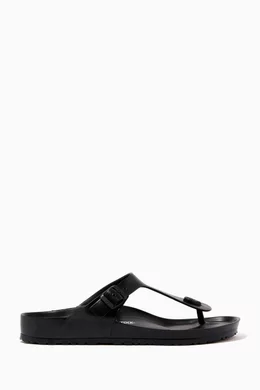 Buy Birkenstock Black Gizeh Essentials Sandals in EVA for Men