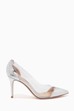 Buy Gianvito Rossi Silver Plexi Pumps in Metallic Leather for Women Online Ounass Kuwait