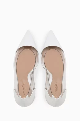 Buy Gianvito Rossi White Plexi 85mm Pumps in Nappa Leather for