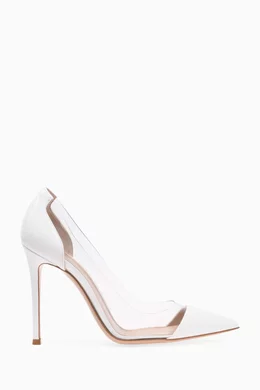 Buy Gianvito Rossi White Plexi 85mm Pumps in Nappa Leather for Women Online Ounass Kuwait