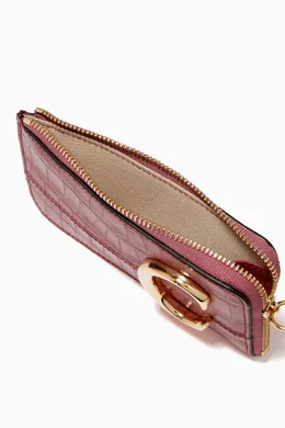 Buy Chloe Pink Chloe C Coin Purse in Croc embossed Shiny Calfskin for Women Online Ounass Kuwait