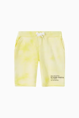 Buy Name It Yellow Tie Dye Sweat Shorts in Organic Cotton for Boys