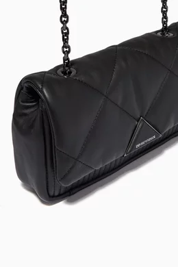 Emporio armani real leather small shoulder bag with chain online