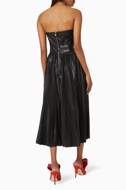 Buy Elisabetta Franchi Black Midi Dress in Faux Leather for Women Online |  Ounass Kuwait