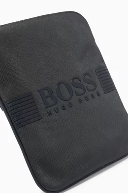 Buy BOSS Grey Pixel Envelope Bag in Structured Nylon for Men