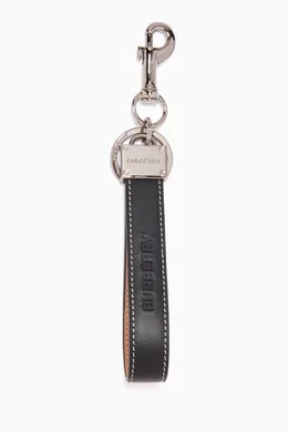 Buy Burberry Black Loop Charm Key Ring in Leather for Men Online Ounass Kuwait