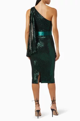 Buy Elle Zeitoune Green Allene Sequin Dress for Women Online