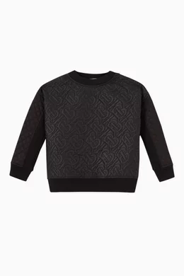 Buy Burberry Black Monogram Sweatshirt in Cotton for Boys Online Ounass Kuwait