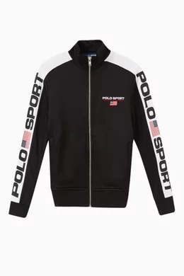 Buy Polo Ralph Lauren Black Polo Sport Track Jacket in Fleece Jersey for Boys Online Ounass Kuwait