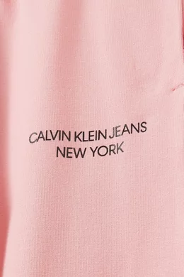 Buy Calvin Klein Pink Logo Sweatpants in Organic Stretch Blend for