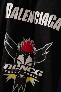 Buy Balenciaga Black Hockey T-shirt in Sporty Mesh Jersey for Men