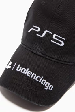Buy Balenciaga Black Ps5 Cap in Cotton for UNISEX Online | Ounass