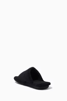 Buy Balenciaga Black Home Slides in Cotton Sponge for Men Online