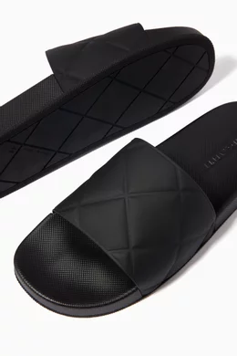 Buy Bottega Veneta Black Slide Sandals in Quilted Rubber for Men