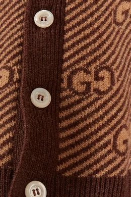 Buy Gucci Brown GG Baby Cardigan in Wool for Baby Boys Online