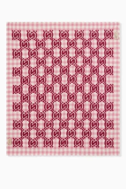 Buy Gucci Pink GG Blanket in Check Wool for Baby Girls Online Ounass Kuwait