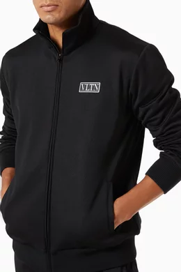 Buy Valentino Garavani Black VLTN TAG Sweatshirt in Technical