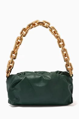 Buy Bottega Veneta Green Chain Pouch in Nappa Calfskin for Women