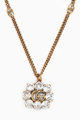Buy Gucci Gold Crystal Double G Necklace for Women Online Ounass Kuwait