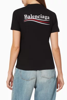 Buy Balenciaga Black Political Campaign Small Fit T-shirt in