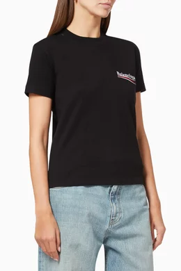 Buy Balenciaga Black Political Campaign Small Fit T-shirt in