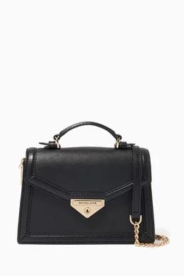 Buy Michael Kors Black Small Grace Top Handle Bag in Saffiano