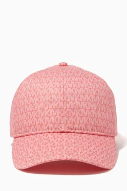 Buy Michael Kors Red Logo Print Cap in Stretch Cotton for Women