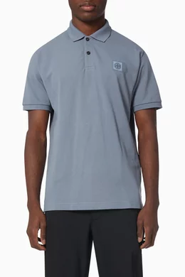 Buy Stone Island Blue Regular Polo Shirt in Cotton Piqué for Men