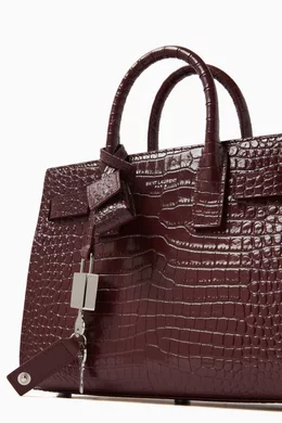 Buy SAINT LAURENT Burgundy Nano Classic Sac de Jour in Croc embossed Shiny Leather for Women Online Ounass Kuwait