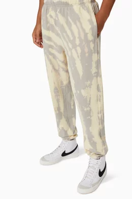 Buy Les Tien Grey Bleach Tie dye Sweatpants in Heavyweight Cotton Fleece for Men Online Ounass Kuwait