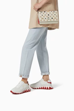 Buy Christian Louboutin White Loubishark Donna Sneakers in Leather