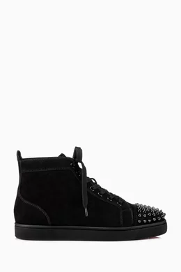 Buy Christian Louboutin Black Lou Spikes High top Sneakers in Suede for Men Online Ounass Kuwait