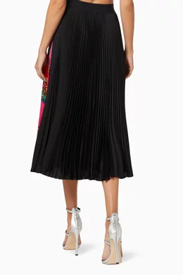Buy Versace Jeans Couture Pink Baroque Print Pleated Midi