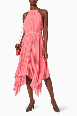 Buy Michael Kors Pink Halter Dress in Pleated Georgette for Women Online |  Ounass Kuwait
