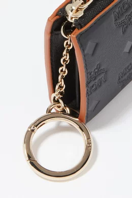 Buy MCM Black Mini Klara Zip Card Wallet in Monogram Leather for