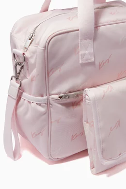 Buy KENZO KIDS Pink Diaper Bag Mat in Recycled Canvas for Baby