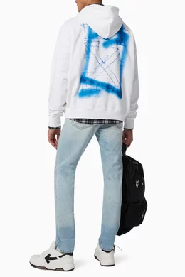Buy Off-White White Spray Marker Arrows Hoodie in Cotton Terry for
