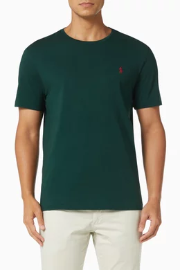 Buy Polo Ralph Lauren Green Custom Slim Fit T-shirt in Cotton